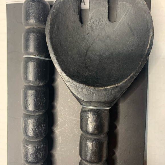 Fiddle + Fern Beaded Wood Salad Servers - Picture 3 of 4